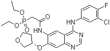 structure of CAS# 618061-76-0, P-[2-[[4-[(3-Chloro-4-fluorophenyl)amino]-7-[[(3S)-tetrahydro-3-furanyl]oxy]-6-quinazolinyl]amino]-2-oxoethyl]phosphonic acid diethyl ester