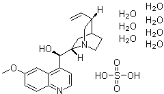 结构式 CAS# 6183-68-2, 奎宁硫酸盐七水合物