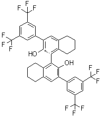 structure of CAS# 618854-91-4, (1R)-3,3'-Bis[3,5-bis(trifluoromethyl)phenyl]-5,5',6,6',7,7',8,8'-octahydro[1,1'-binaphthalene]-2,2'-diol