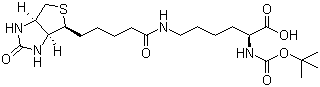 结构式 CAS# 62062-43-5, N-叔丁氧羰基-N'-生物素-L-赖氨酸