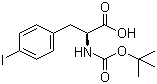 结构式 CAS# 62129-44-6, Boc-4-碘-L-苯丙氨酸; N-叔丁氧羰基-4-碘-L-苯丙氨酸