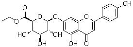 5-Hydroxy-2-(4-hydroxyphenyl)-4-oxo-4H-1-benzopyran-7-yl beta-D-glucopyranosiduronic acid ethyl ester molecular structure (CAS 62268-42-2)