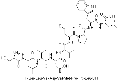 L-Seryl-L-leucyl-L-valyl-L-alpha-aspartyl-L-valyl-L-methionyl-L-prolyl-L-tryptophyl-L-leucine molecular structure (CAS 622837-66-5)