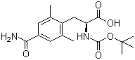 结构式 CAS# 623950-02-7, 4-(氨基羰基)-N-[(1,1-二甲基乙氧基)羰基]-2,6-二甲基-L-苯丙氨酸