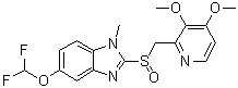 5-(Difluoromethoxy)-2-[[(3,4-dimethoxy-2-pyridinyl)methyl]sulfinyl]-1-methyl-1H-benzimidazole molecular structure (CAS 624742-53-6)