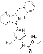 [4,6-Diamino-2-[1-[(2-fluorophenyl)methyl]-1H-pyrazolo[3,4-b]pyridin-3-yl]-5-pyrimidinyl]methylcarbamic acid ethyl ester molecular structure (CAS 625115-53-9)