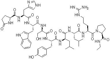 4-D-Serine-6-D-leucine-9-(N-ethyl-L-prolinamide)-10-deglycinamide-luteinizing hormone-releasing factor (swine) molecular structure (CAS 62621-13-0)