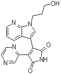 structure of CAS# 626604-39-5, GSK-3beta Inhibitor XI;4-[1-(3-Hydroxypropyl)-1H-pyrrolo[2,3-b]pyridin-3-yl]-3-(pyrazin-2-yl)pyrrole-2,5-dione; GSK 3B Inhibitor XI