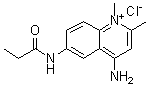 4-氨基-1,2-二甲基-6-[(1-氧代丙基)氨基]喹啉鎓氯化物分子结构 (CAS 6269-76-7)