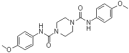 N1,N4-二(4-甲氧基苯基)-1,4-哌嗪二甲酰胺分子结构 (CAS 6276-41-1)