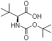 结构式 CAS# 62965-35-9, N-Boc-L-叔亮氨酸; N-叔丁氧羰基-L-叔亮氨酸