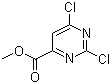 structure of CAS# 6299-85-0, Methyl 2,4-dichloropyrimidine-6-carboxylate;Methyl 2,6-dichloropyrimidine-4-carboxylate; 2,6-Dichloropyrimidine-4-carboxylic acid methyl ester