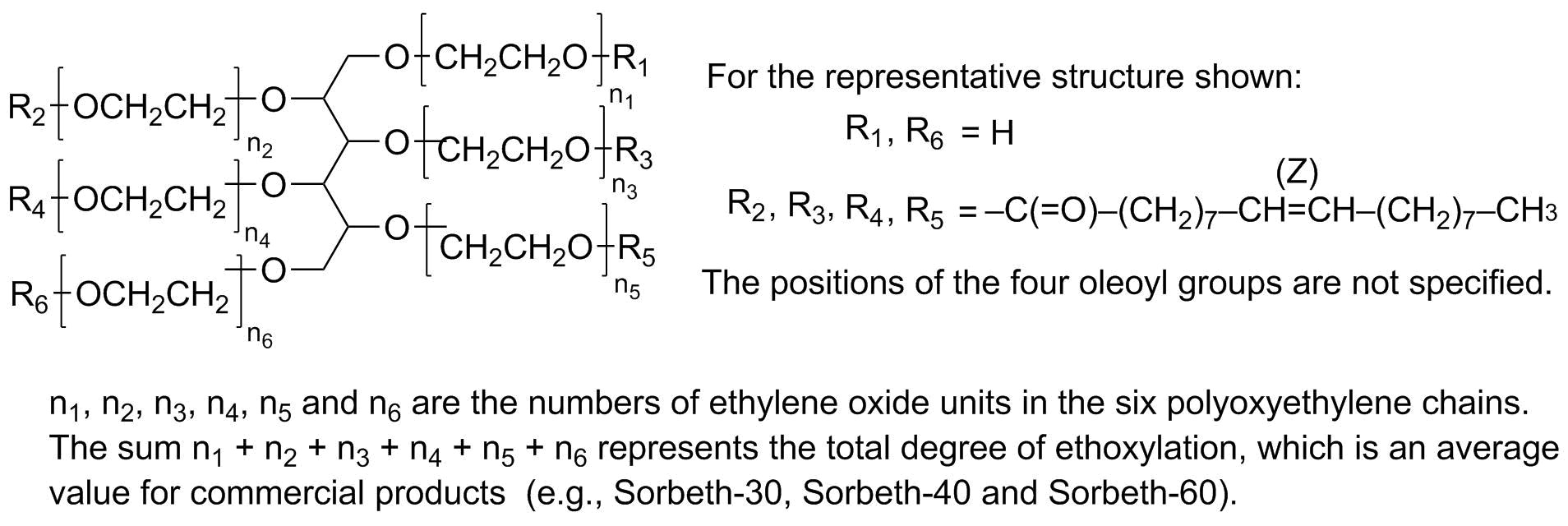 Polyoxyethylene sorbitol tetraoleate molecular structure (CAS 63089-86-1)