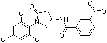 1-(2',4',6'-三氯苯基)-3-(间硝基苯甲酰胺基)-5-吡唑酮分子结构 (CAS 63134-25-8)
