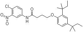 structure of CAS# 63134-29-2, 4-(2,4-Bis(tert-pentyl)phenoxy)-N-(4-chloro-3-nitrophenyl)butyramide
