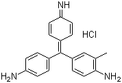 structure of CAS# 632-99-5, Basic Violet 14;Basic Fuchsin; C.I. 42510; Rosaniline chloride; (4-(4-Aminophenyl)(4-iminocyclohexa-2,5-dienylidene)methyl)-2-methylaniline hydrochloride