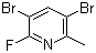 3,5-Dibromo-2-fluoro-6-methylpyridine molecular structure (CAS 632628-07-0)