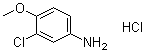 3-氯-4-甲氧基苯胺盐酸盐分子结构 (CAS 6329-90-4)