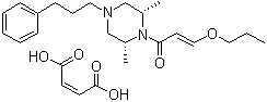 (2R,6S)-rel-2,6-Dimethyl-1-(1-oxo-3-propoxy-2-propenyl)-4-(3-phenylpropyl)piperazine (2Z)-2-butenedioate molecular structure (CAS 63378-13-2)