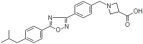 1-[4-[5-[4-(2-Methylpropyl)phenyl]-1,2,4-oxadiazol-3-yl]benzyl]azetidine-3-carboxylic acid molecular structure (CAS 635701-59-6)