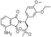 4-氨基-2-[(1S)-1-(3-乙氧基-4-甲氧基苯基)-2-(甲基磺酰基)乙基]-1H-异吲哚-1,3(2H)-二酮分子结构 (CAS 635705-72-5)