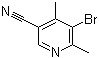structure of CAS# 63644-86-0, 5-Bromo-4,6-dimethyl-3-pyridinecarbonitrile