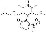 structure of CAS# 63675-72-9, Nisoldipine;1,4-Dihydro-2,6-dimethyl-4-(2-nitrophenyl)-3,5-pyridinedicarboxylic acid methyl 2-methylpropyl ester