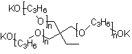 alpha-Hydro-omega-hydroxypoly[oxy(methyl-1,2-ethanediyl)] ether with 2-ethyl-2-(hydroxymethyl)-1,3-propanediol (3:1) tripotassium salt molecular structure (CAS 63679-51-6)