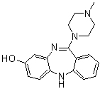 结构式 CAS# 63687-94-5, 11-(4-甲基-1-哌嗪基)-5H-二苯并[b,e][1,4]二氮杂卓-8-醇