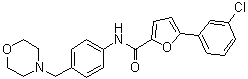structure of CAS# 638156-11-3, 5-(3-Chlorophenyl)-N-[4-(4-morpholinylmethyl)phenyl]-2-furancarboxamide