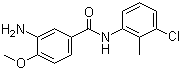 结构式 CAS# 63969-05-1, 3-氨基-N-(3-氯-2-甲基苯基)-4-甲氧基苯甲酰胺