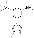 3-(4-Methyl-1H-imidazol-1-yl)-5-(trifluoromethyl)aniline molecular structure (CAS 641571-11-1)