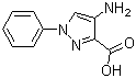 4-氨基-1-苯基-1H-吡唑-3-甲酸分子结构 (CAS 64299-26-9)