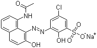 structure of CAS# 6441-96-9, Mordant Black 38;Sodium 3-[(8-acetamido-2-hydroxy-1-naphthyl)azo]-5-chloro-2-hydroxybenzenesulphonate