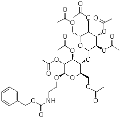 [2-[[2,3,6-三-O-乙酰基-4-O-(2,3,4,6-四-O-乙酰基-beta-D-吡喃葡萄糖基)-beta-D-吡喃葡萄糖基]氧基]乙基]氨基甲酸苄酯分子结构 (CAS 64448-40-4)