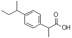 结构式 CAS# 64451-76-9, 2-(4-(丁烷-2-基)苯基)丙酸