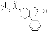 结构式 CAS# 644982-20-7, 4-(羧甲基)-4-苯基哌啶-1-羧酸叔丁酯