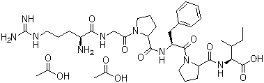 N-[1-[N-[1-(N-L-Arginylglycyl)-L-prolyl]-L-phenylalanyl]-L-prolyl]-L-isoleucine diacetate molecular structure (CAS 64566-61-6)