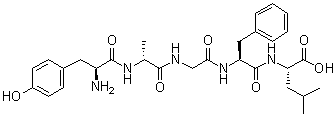 L-酪氨酰-D-丙氨酰甘氨酰-L-苯丙氨酰-L-亮氨酸分子结构 (CAS 64963-01-5)