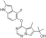 4-[(4-Fluoro-2-methyl-1H-indol-5-yl)oxy]-alpha,alpha,5-trimethylpyrrolo[2,1-f][1,2,4]triazine-6-methanol molecular structure (CAS 649736-30-1)