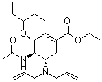 Ethyl (3R,4R,5S)-4-N-Acetylamino-5-N,N-diallylamino-3-(1-ethylpropoxy)-1-cyclohexene-1-carboxylate molecular structure (CAS 651324-09-3)