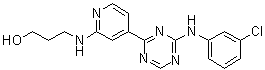 3-[[4-[4-[(3-Chlorophenyl)amino]-1,3,5-triazin-2-yl]-2-pyridinyl]amino]-1-propanol molecular structure (CAS 652153-35-0)