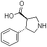结构式 CAS# 652971-46-5, (3R,4S)-4-苯基吡咯烷-3-羧酸