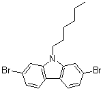 结构式 CAS# 654676-12-7, 2,7-二溴-9-己基-9H-咔唑