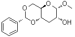Methyl 3-deoxy-4,6-O-[(R)-phenylmethylene]-alpha-D-ribo-hexopyranoside molecular structure (CAS 65530-28-1)