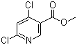 结构式 CAS# 65973-52-6, 4,6-二氯烟酸甲酯