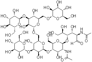 O-alpha-D-甘露糖基-(1→3)-O-[O-alpha-D-甘露糖基-(1→3)-O-[alpha-D-甘露糖基-(1→6)]-alpha-D-甘露糖基-(1→6)]-O-beta-D-甘露糖基-(1→4)-O-2-(乙酰氨基)-2-脱氧-beta-D-吡喃葡萄糖基-(1→4)-2-(乙酰氨基)-2-脱氧-D-葡萄糖分子结构 (CAS 66091-47-2)