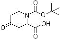 结构式 CAS# 661458-35-1, 4-氧代-1,2-哌啶二甲酸 1-叔丁基酯