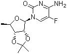 结构式 CAS# 66335-37-3, 5'-脱氧-2',3'-O-异亚丙基-5-氟-D-胞啶