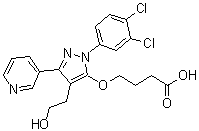 4-[[1-(3,4-Dichlorophenyl)-4-(2-hydroxyethyl)-3-(3-pyridinyl)-1H-pyrazol-5-yl]oxy]butanoic acid molecular structure (CAS 663949-31-3)